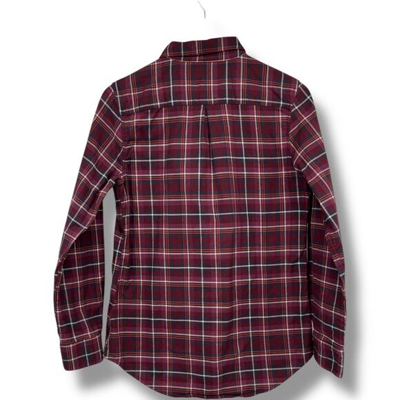 Garnet Hill Plaid Button Down Long Sleeve Organic Pima Cotton Shirt Women's 10 - Picture 2 of 5